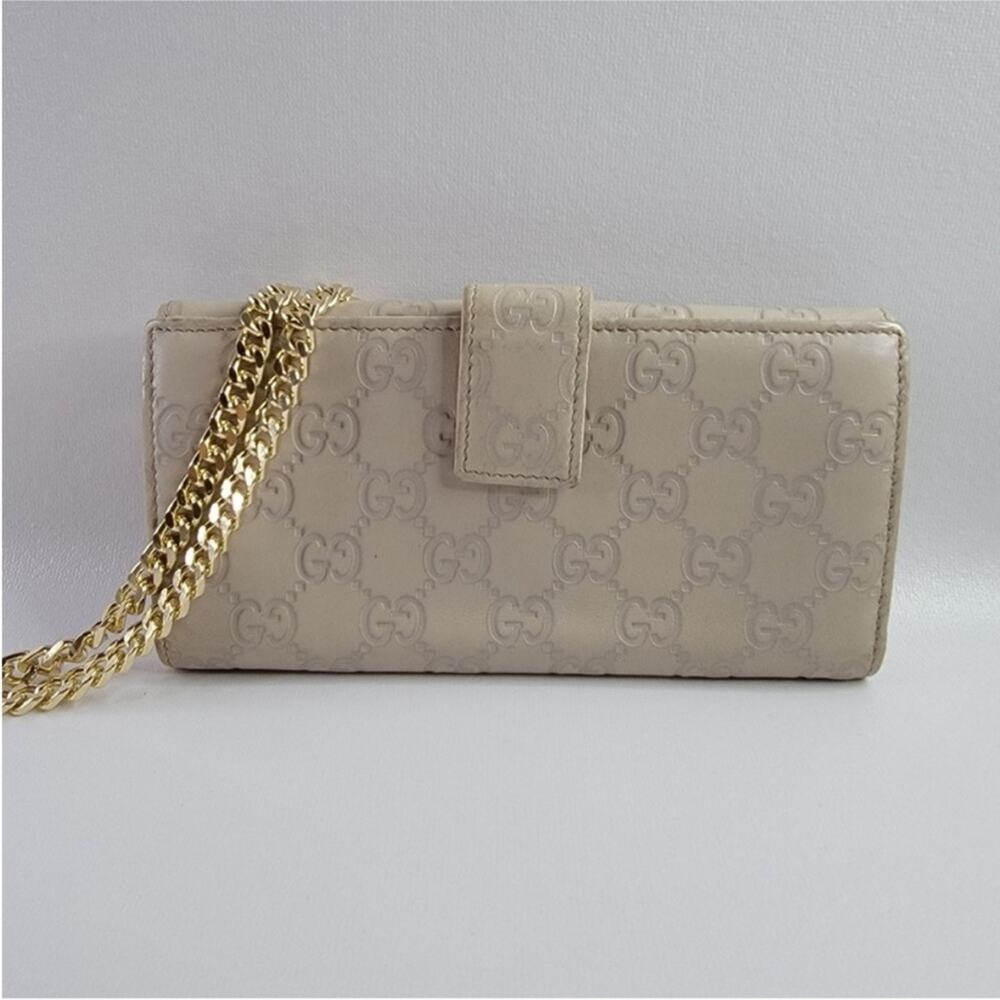 GUCCI Ssima Lovely Heart GG Logo Leather Long Wallet - Picture 2 of 11